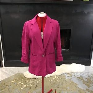 MK pink linen boyfriend blazer